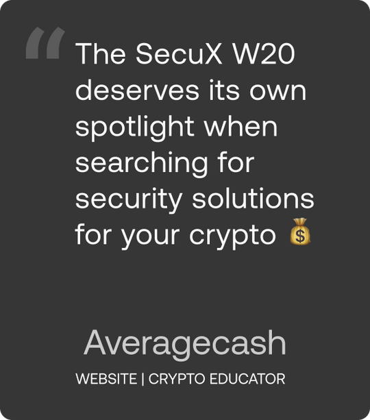 Averagecash SecuX W20 Review