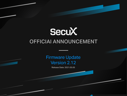 SecuX Official Announcement: Firmware Update Version 2.12
