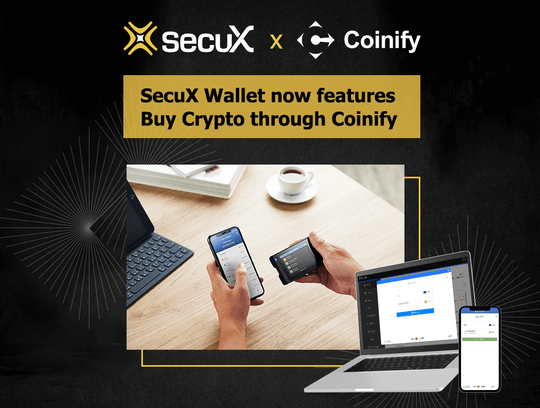 SecuX Wallet now features Buy Crypto through Coinify