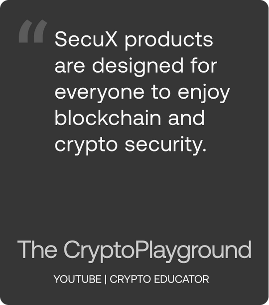 The CryptoPlayground x SecuX Hardware Wallets Interview Video