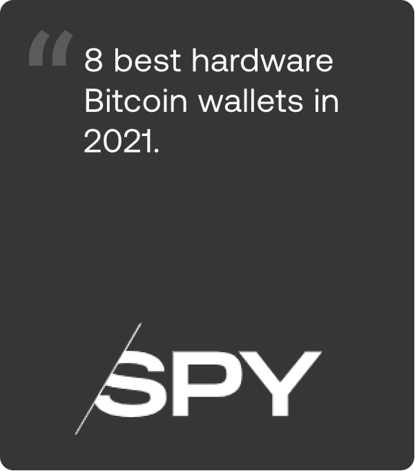 8 Best Hardware Bitcoin Wallets in 2021 from Spy.com.