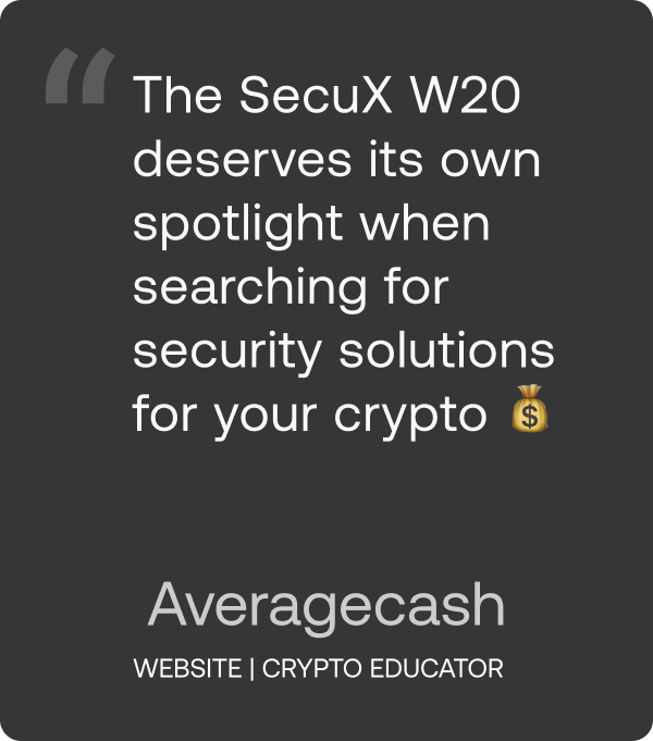 Averagecash SecuX W20 Review