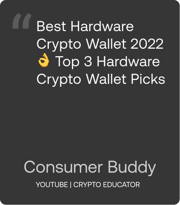 Consumer Buddy SecuX V20 Best Hardware Wallet
