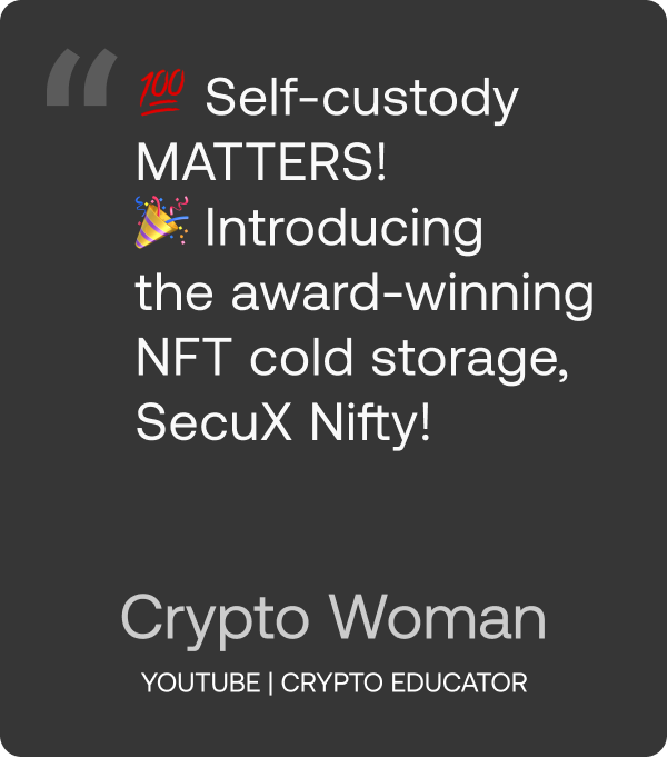 Crypto Woman SecuX Nifty Unboxing Video