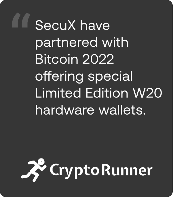 CryptoRunner SecuX New Products Press Release