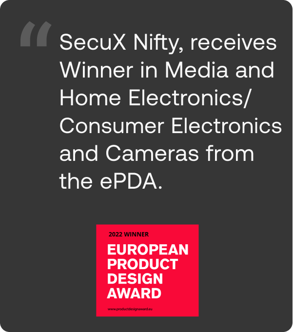 European Product Design Award 2022 Winner SecuX Nifty