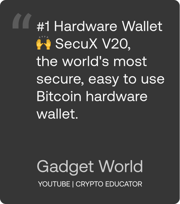 Gadget World SecuX V20 Top 10 Hardware Wallets