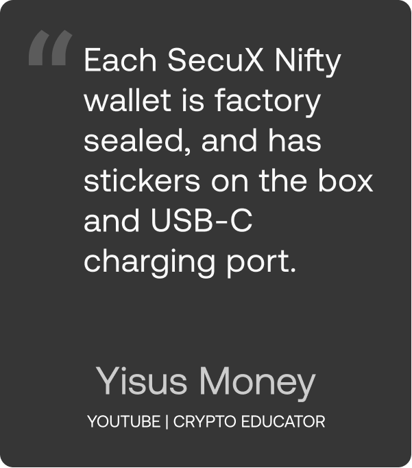 Yisus Money SecuX Nifty Unboxing Video
