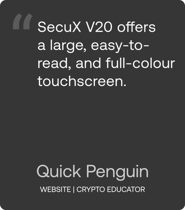 Quick Penguin SecuX V20 Unboxing Review
